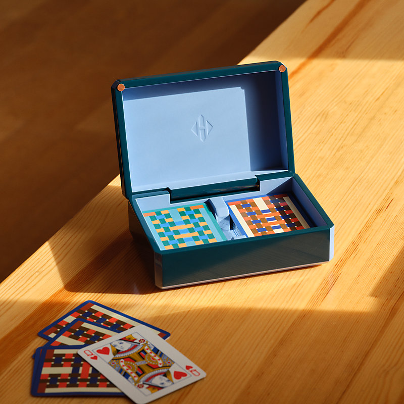 Boîte à cartes de poker Facettes H Tissage | Hermès Suisse